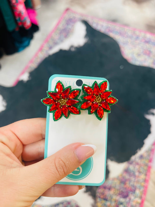 Poinsettia Studs