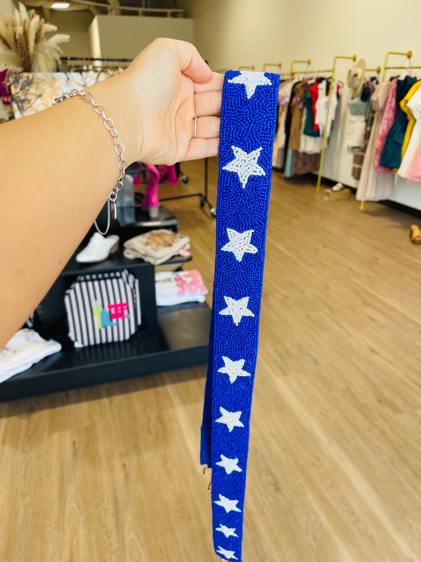 Blue and White Star Bagstrap