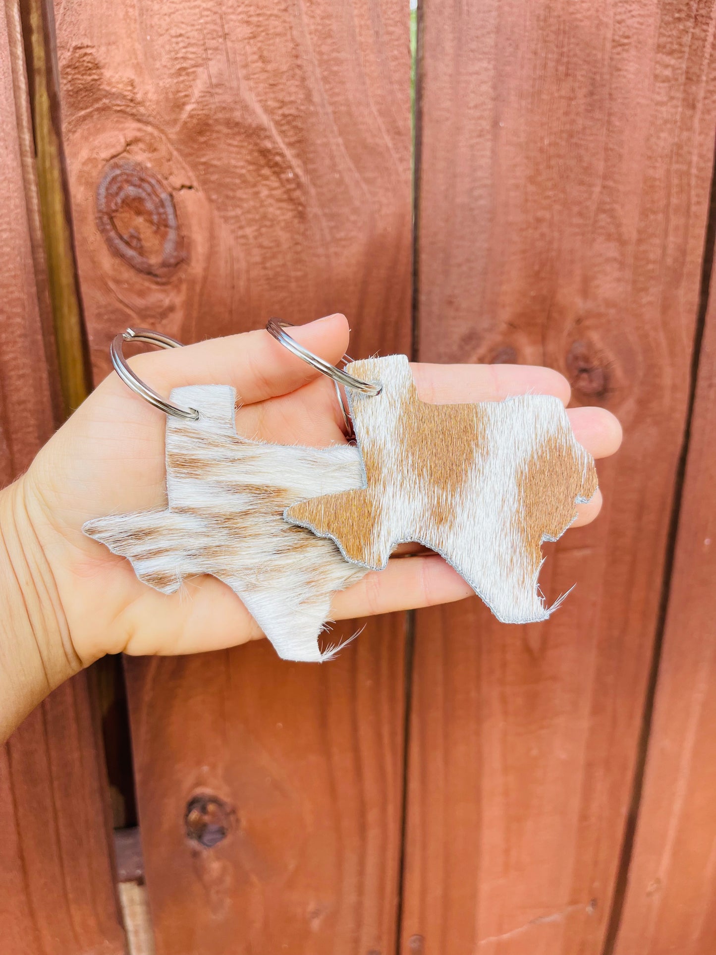 Texas Cowhide Keyring