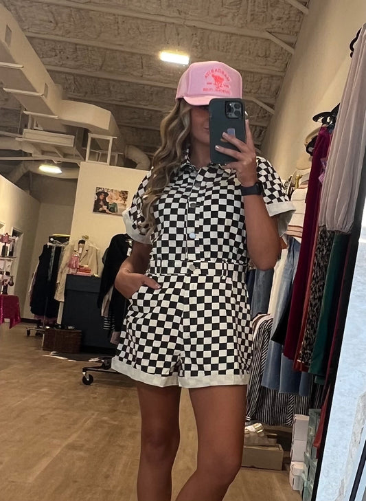 Checkered Romper