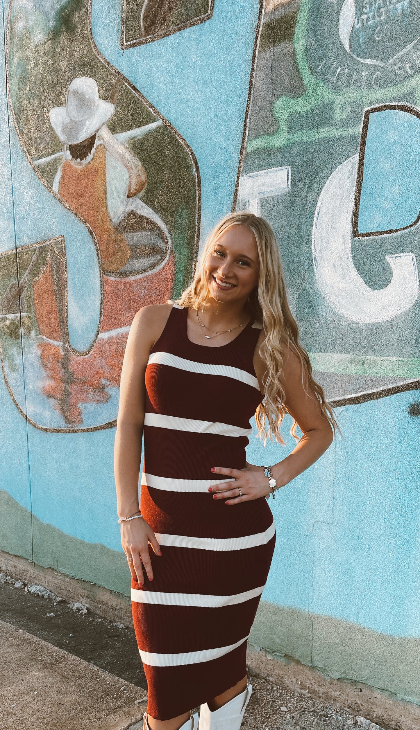 GAMEDAY STRIPPED DRESS