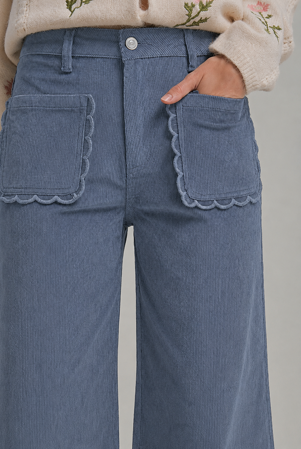 STRETCH CORDUROY WIDE LEG PANTS_JLB80001-06